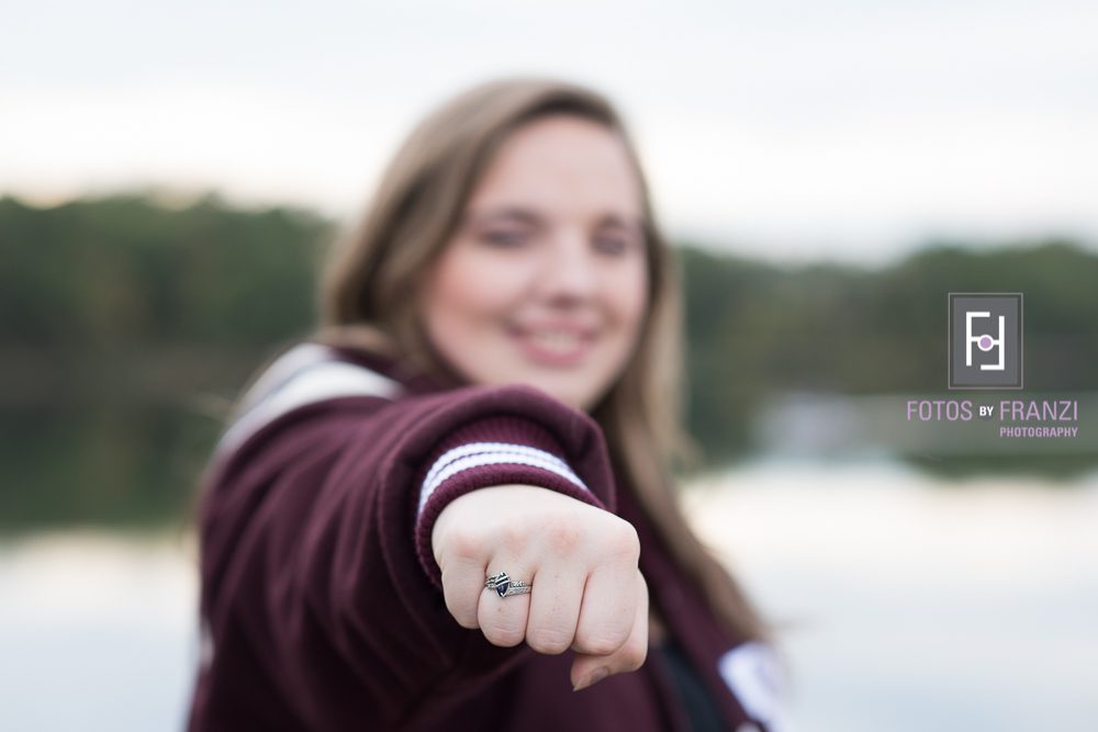 Fall Senior Session | Letterman Jacket | Class Ring Picture | Clothing Details | Session Details | Fotos by Franzi Photography