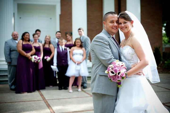 Purple & Gray Wedding Photo