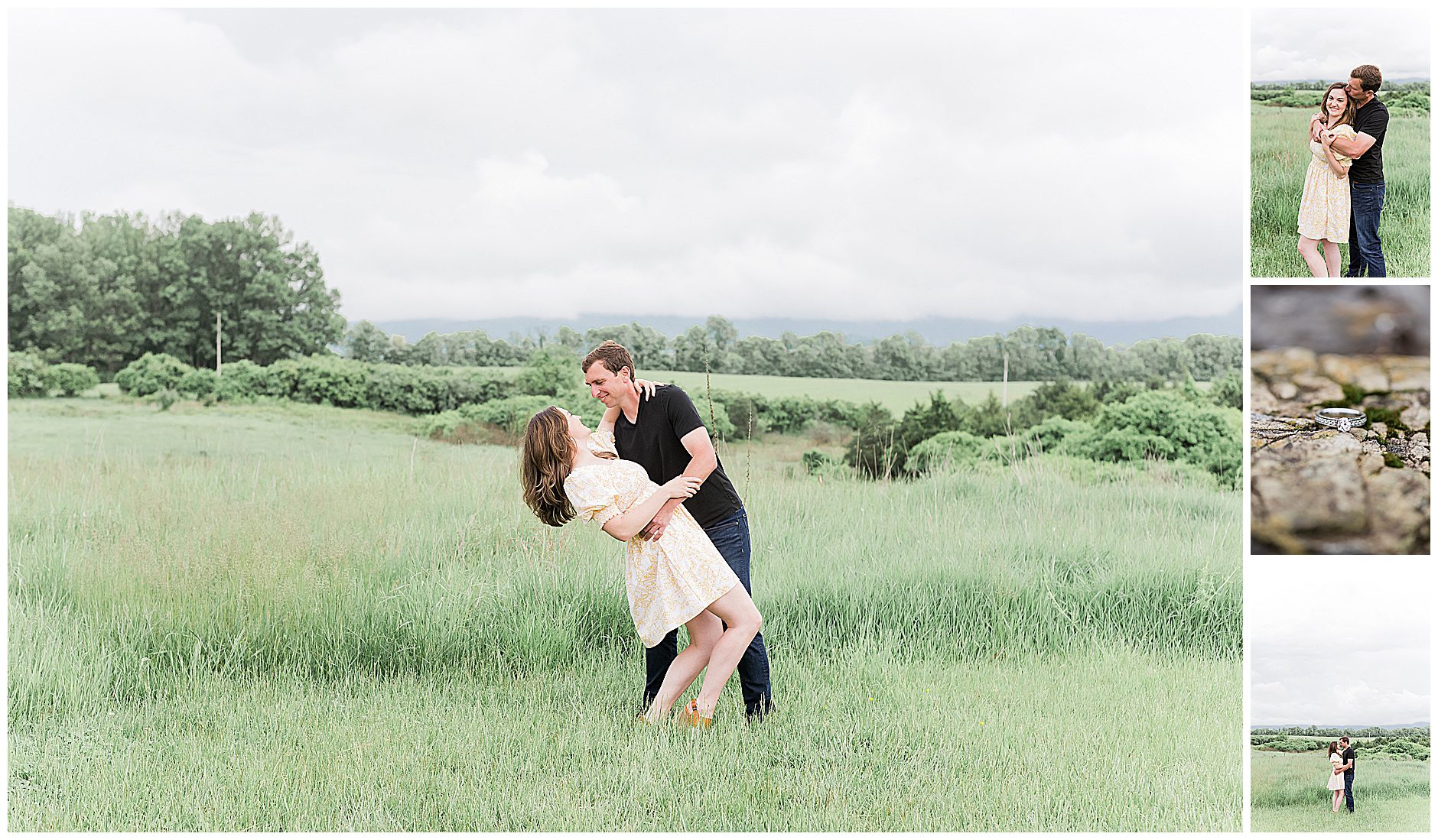 Rainy Arboretum Virginia Engagement 